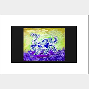 Abstract Horse Acrylic Painting - Royal Variant Posters and Art